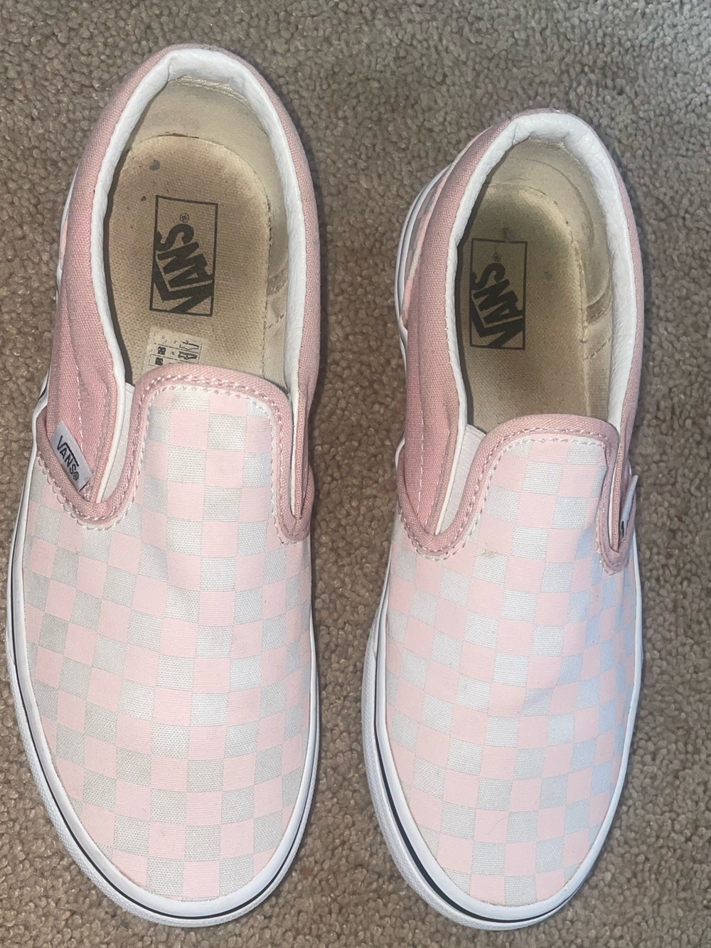 Vans Kids Slip-On Checkerboard Pink Shoes
